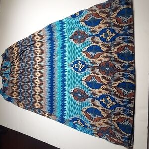 Printed strapless dress size small